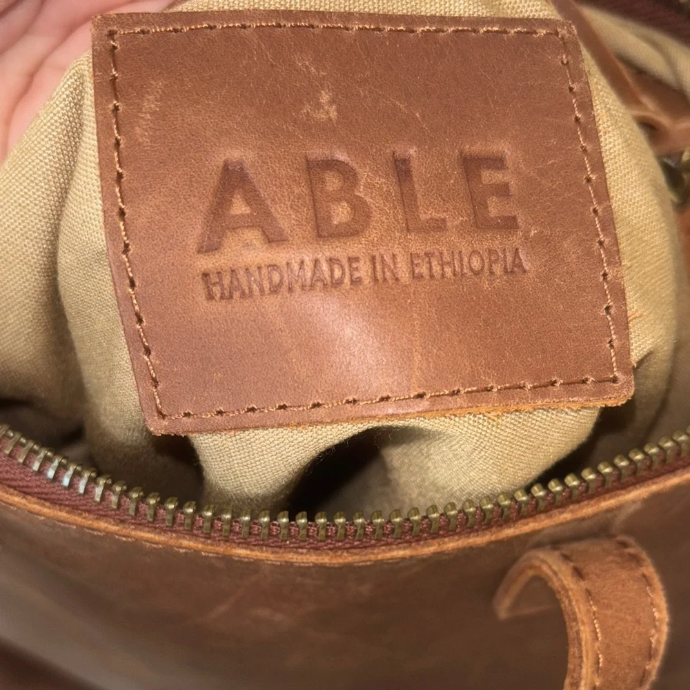 Able Handmade Brown Leather Crossbody Bag - Picture 10 of 10